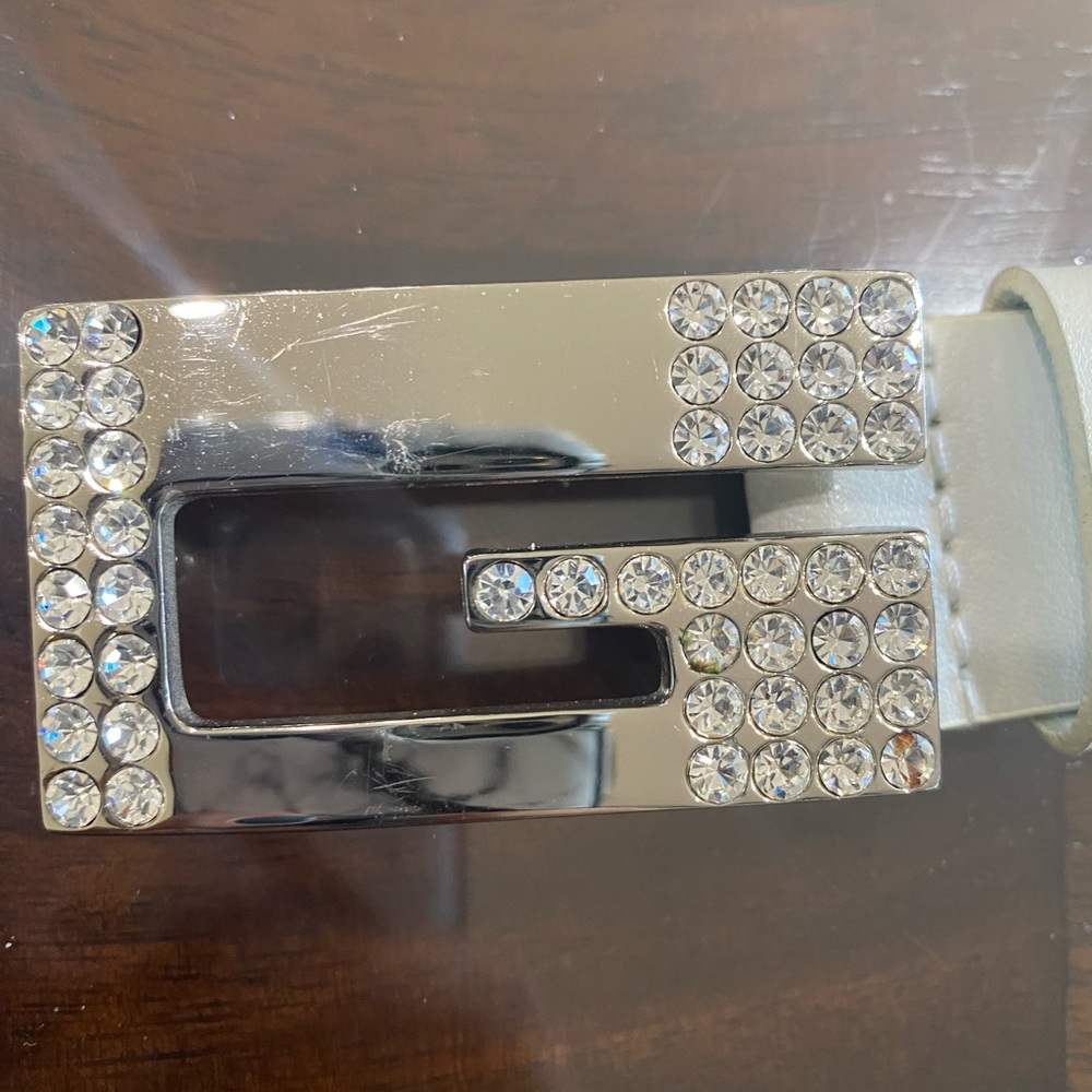 Guess belt large white